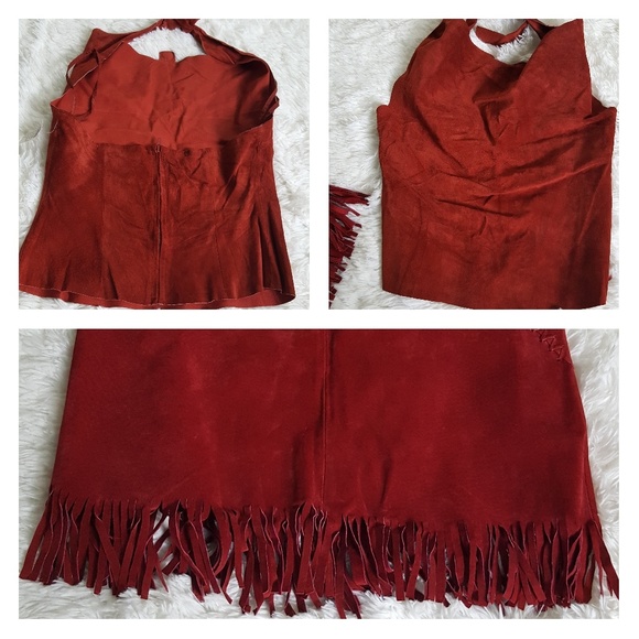 Wet Seal Other - 🔥Red Hot Suede Halter and Skirt Set🌵